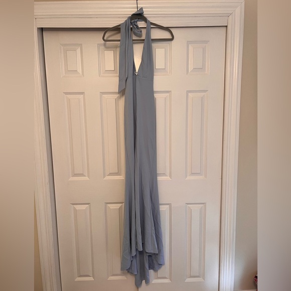 NEW NWT $228 NBD Jenny From The Block halter neck maxi gown dress powder blue xs - Picture 3 of 7